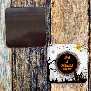 Halloween Temalı Kare Magnet