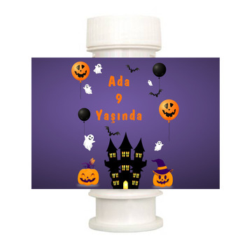 Halloween ile Hayaletler Temalı Köpük Baloncuk Etiketi