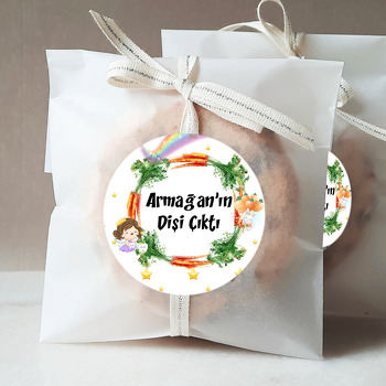 Havuç Çerçeveli Diş Temalı Parti Sticker