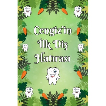 Havuç ve Diş Yaprak Fon Temalı Doğum Günü Magnet