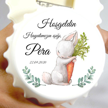 Havuçlu Sevimli Tavşan Temalı Magnet Açacak