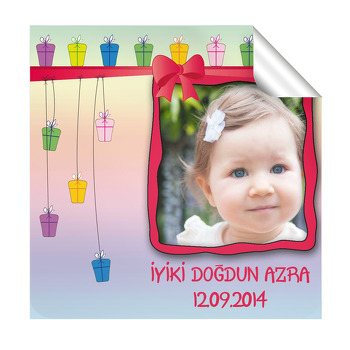 Hediye Paketli  Kare Etiket