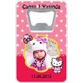 Hello Kitty Temalı Dikdörtgen Magnet Açacak