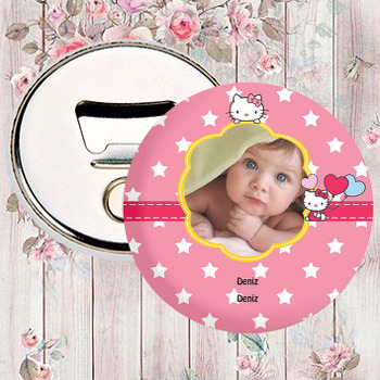 Hello Kitty Temalı Fotoğraflı Magnet Açacak
