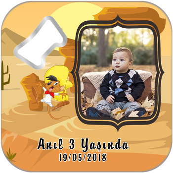 Hızlı Gonzales Temalı Kare Magnet Açacak