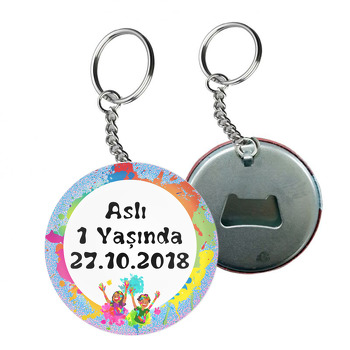 Holi Temalı Arkası Açacak Anahtarlık