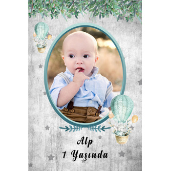 Hoşgeldin Bebek Fil Temalı Doğum Günü Magnet