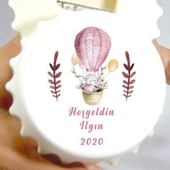 Hoşgeldin Bebek Fil  Temalı Kapak Şeklinde Magnet Açacak