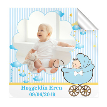 Hoşgeldin Bebek Temalı Kare Etiket