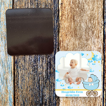 Hoşgeldin Bebek Temalı Kare Magnet