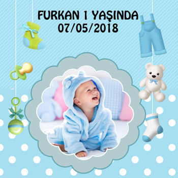 Hoşgeldin Bebek Temalı    Kare Parti Afiş