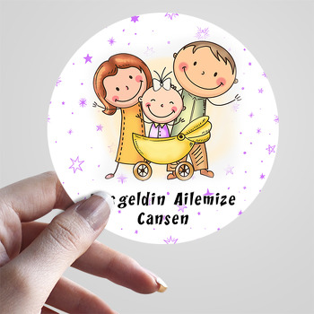 Hoşgeldin Kızım Aile Temalı Hoşgeldin Bebek Sticker