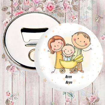 Hoşgeldin Oğlum Aile Temalı Hoşgeldin Bebek Magnet Açacak