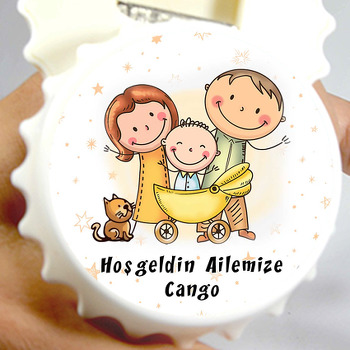 Hoşgeldin Oğlum Aile Temalı Kapak Şeklinde Magnet Açacak