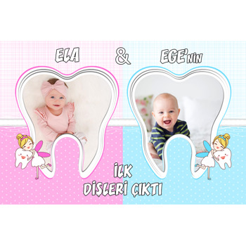İkiz Diş Buğdayı Temalı Doğum Günü Plastik Magnet