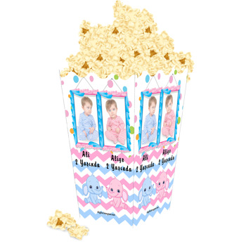 İkiz Fil Temalı Popcorn Kutusu
