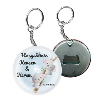 İkiz Kız Erkek Koala Kardeşler Temalı Arkası Açacak Anahtarlık