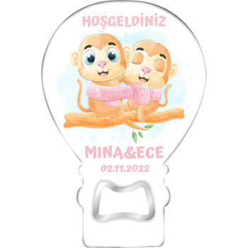 İkiz Maymun Kardeşler Temalı Balon Magnet Açacak