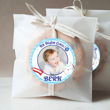İlk Dişim Mavi Temalı Resimli Sticker