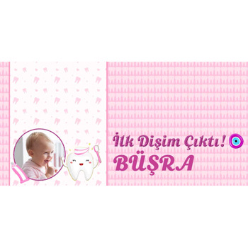 İlk Dişim Pembe Temalı Hediye Paketi Ambalajı