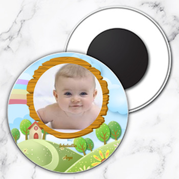 İlkbahar Temalı Resimli Daire Plastik Magnet