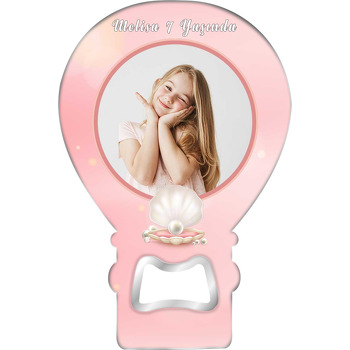 İnci Tanesi Temalı Balon Ahşap Magnet 