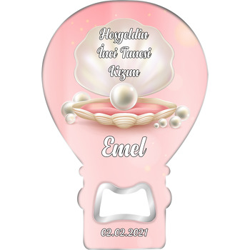 İnci Tanesi Temalı Resimli Hoşgeldin Bebek Balon Magnet Açacak