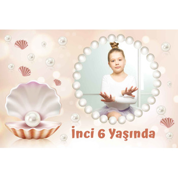 İnci Temalı Doğum Günü Plastik Magnet