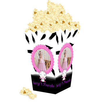 İnek Temalı Popcorn Kutusu