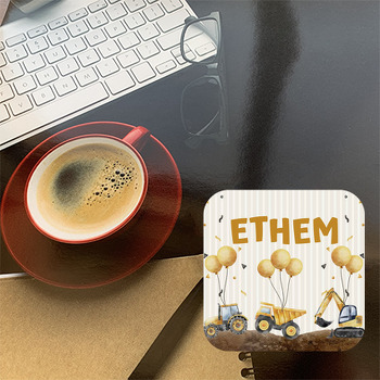 İş Makineleri Soft Temalı Bardak Altlığı