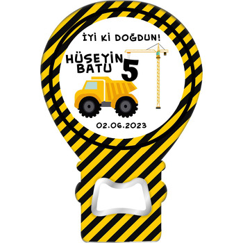 İş Makinesi 4 Yaş Temalı Balon Magnet Açacak