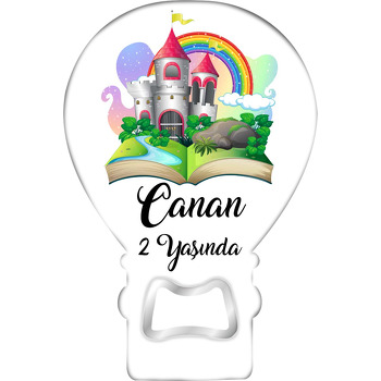 Işıltılı Masal Kitabı Temalı Balon Ahşap Magnet 