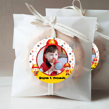 İtfaiyeci Çocuklar Temalı Resimli Sticker