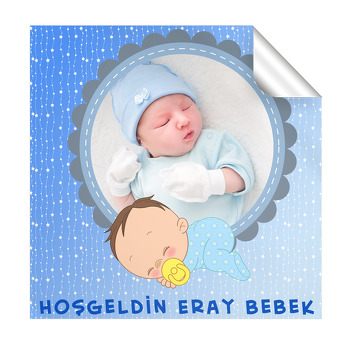İyi Geceler Temalı Bebek  Kare Etiketi