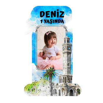 İzmir Saat Kulesi Temalı Doğum Günü Magnet