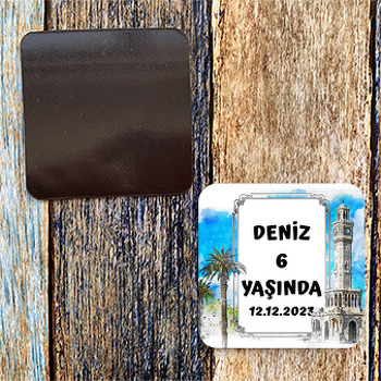 İzmir Saat Kulesi Temalı Doğum Günü Magnet