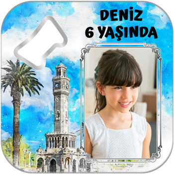 İzmir Saat Kulesi Temalı Kare Magnet Açacak