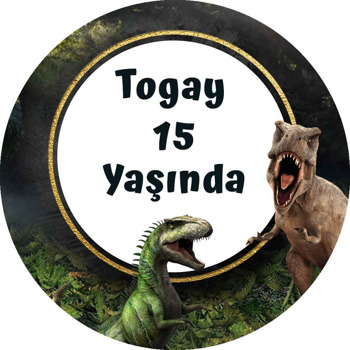 Jurassic Park Dinozorlar Temalı Akrilik Daire Magnet