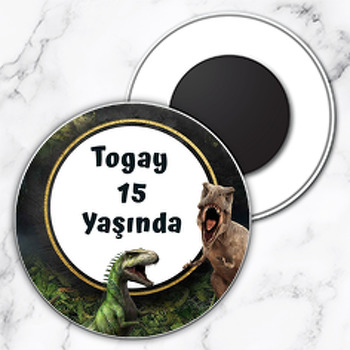 Jurassic Park Dinozorlar Temalı Daire Plastik Magnet