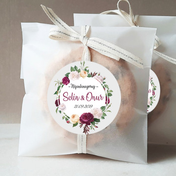 Kadife Güller Temalı Söz Nişan Nikah Sticker