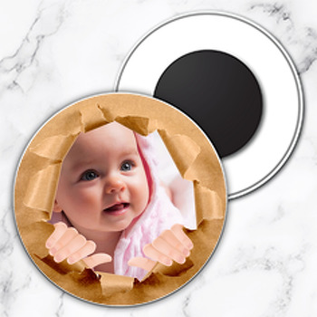 Kağıt Temalı Daire Plastik Magnet