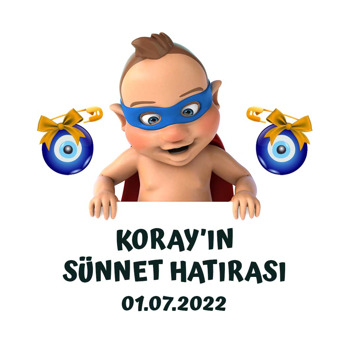 Kahraman Sünnet Çocuğu Temalı Akrilik Daire Magnet