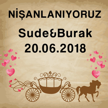 Kahverengi Fayton Söz Nişan   Kare Parti Afiş