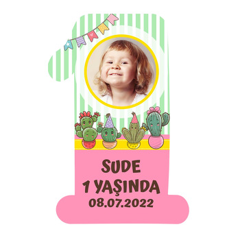Kaktüs Partisi Temalı Doğum Günü Magnet