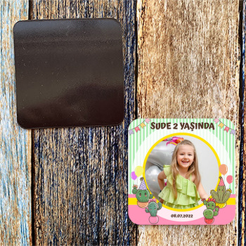 Kaktüs Partisi Temalı Kare Magnet