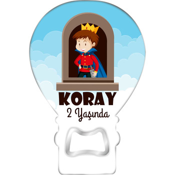 Kalede Prens Temalı Balon Ahşap Magnet 