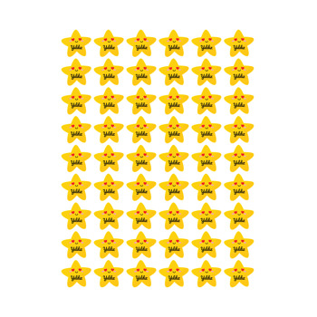 Kalp Gözlü Sarı Yıldız Temalı Şekilli Sticker