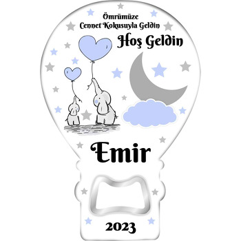 Kalpli Filler Mavi Yıldızlar Temalı Balon Magnet Açacak