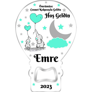 Kalpli Filler Mint Yeşili Yıldızlar Temalı Balon Magnet Açacak
