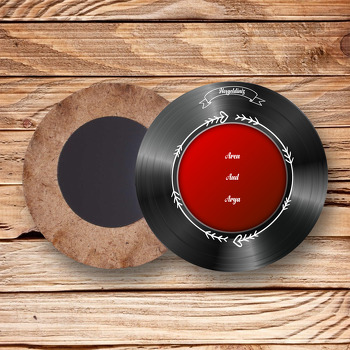 Kalpli Plak Temalı Ahşap Daire Magnet